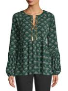 Michael Michael Kors Lace-up Ballon Sleeve Blouse