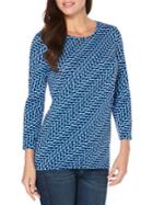 Rafaella Studded Wave Geo-print Top