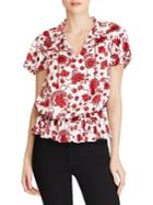 Lauren Ralph Lauren Ruffle-hem Printed Top