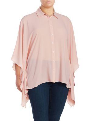 Vince Camuto Plus Poncho-sleeve Blouse