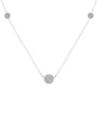 Lord & Taylor 925 Sterling Silver & Crystal Ball Station Necklace