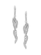 Nadri Willow Crystal Leaves Drop Earrings