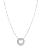 Crislu Pave Hearts Crystal, Sterling Silver And Pure Platinum Accented Pendant Necklace
