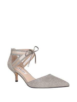 Nina Talley Metallic Cutout Kitten Pumps