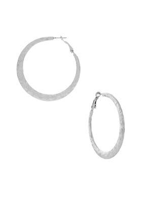 Jessica Simpson Many Moons Textured Hoop Earrings