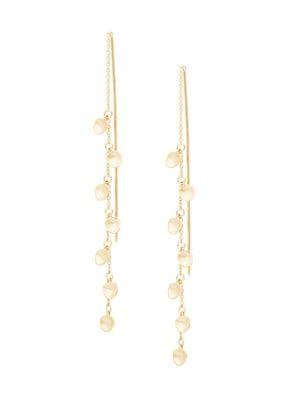 Nadri Sirena Shaky Goldtone & White Topaz Linear Earrings