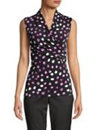 Donna Karan Dotted Crossover Top