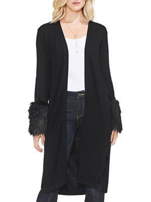 Vince Camuto Estate Jewels Open-front Faux Fur Cardigan