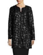Karl Lagerfeld Paris Long Sleeved Floral-accented Topper