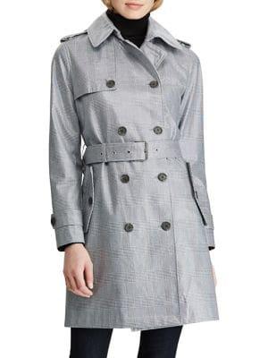 Lauren Ralph Lauren Glen Plaid Cotton Trench Coat