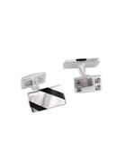 Sonatina Sterling Silver, Black Onyx & White Crystal Square Cufflinks