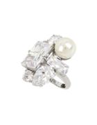 Betsey Johnson Faux Pearl & Crystal Ring