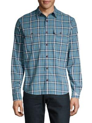 Lucky Brand Saturday Stretch Plaid Button-front Shirt