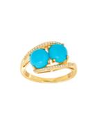 Lord & Taylor Diamond, Turquoise & 14k Yellow-gold Ring