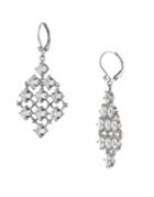 Carolee Social Soiree Silver And Crystal Small Kite Dangle Earrings