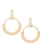 Design Lab Lord & Taylor Leather Wrapped Circle Drop Earrings