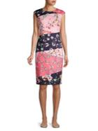 Vince Camuto Patterned Cap-sleeve Shift Dress