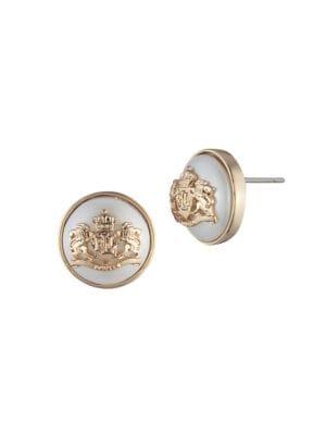 Lauren Ralph Lauren Faux-pearl And Goldtone Button Earrings
