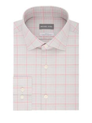 Michael Michael Kors Slim Fit Airsoft Stretch Check Dress Shirt