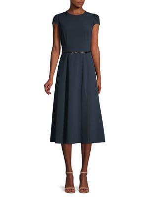 Elie Tahari Miciela Belted A-line Dress