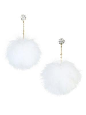 Kate Spade New York Faux Fur Linear Pouf Earrings