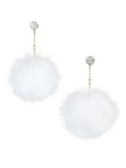 Kate Spade New York Faux Fur Linear Pouf Earrings