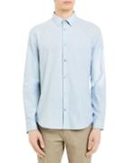 Calvin Klein Basket Weave Roll-up Cotton Button-down Shirt