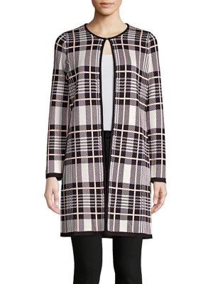 Calvin Klein Plaid Open Long Jacket