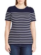 Lauren Ralph Lauren Plus Stripe Short-sleeve Sweater