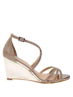 Jewel Badgley Mischka Hunt Metallic Wedge Sandals