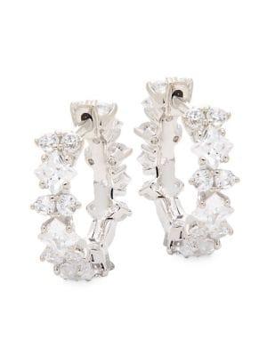 Nadri Tulle Rhodium-plated Huggie Earrings