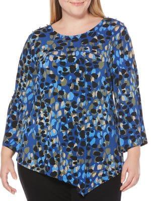 Rafaella Plus Abstract Animal-print Top