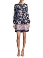 Vince Camuto Long-sleeve Floral Shift Dress