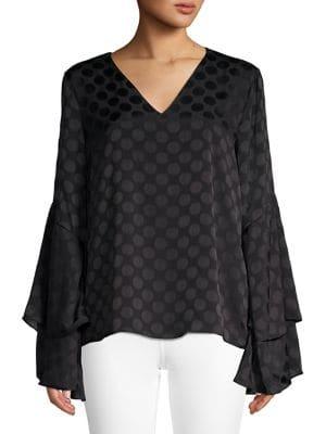 Calvin Klein Dot-print Ruffle Top