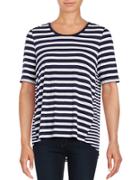 Lord & Taylor Striped High-low Tee