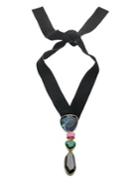 Trina Turk Hollywood Hills Reconstituted Malachite, Mother-of-pearl & Pink Agate Linear Necklace