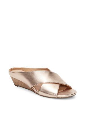 Me Too Sandi Metallic Leather Sandals