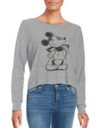 David Lerner Mickey Mouse Cropped Sweater