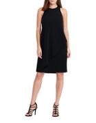 Lauren Ralph Lauren Solid Front-overlay Crepe Dress