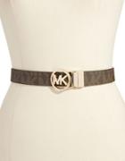Michael Michael Kors Leather Belt With Gold Buckle
