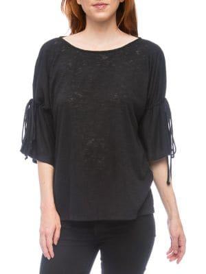 B Collection By Bobeau Sabrina Tie-sleeve Top