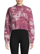 Calvin Klein Performance Tie-dye Cropped Logo Sweatshirt