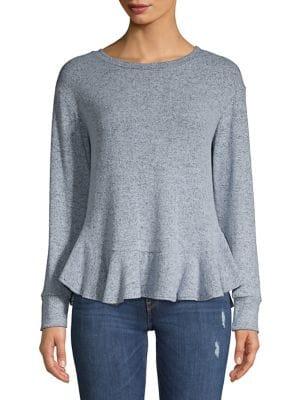 Design Lab Printed Ruffled Top