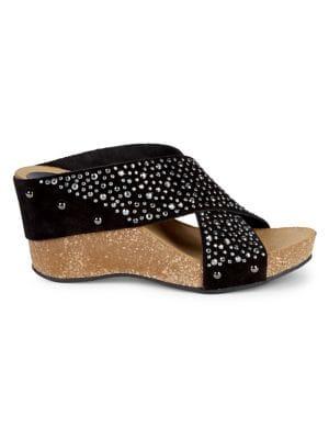 Carvela Sooty Embellished Leather Wedge Sandals
