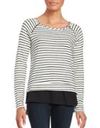 Design Lab Lord & Taylor Zip-accented Layered Sweater