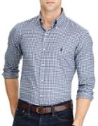 Polo Big And Tall Standard-fit Plaid Cotton Shirt