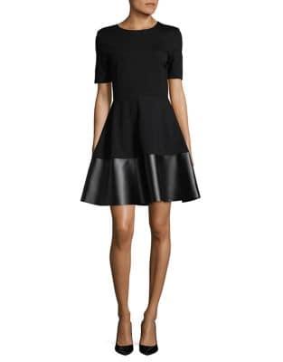 Design Lab Solid Short Sleeve Dress