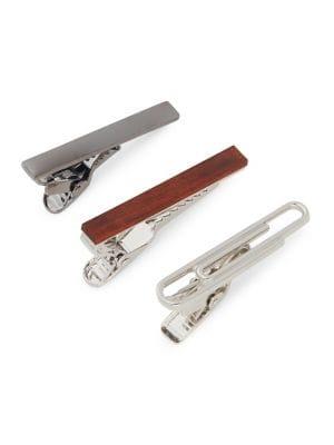 Black Brown Set Of Three Classic Tie Bars