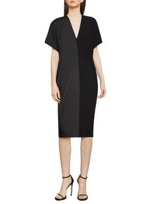Bcbgmaxazria Two-tone Draped Shift Dress