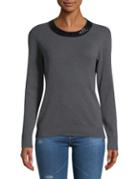Michael Michael Kors Sequin Collar Cotton Sweater